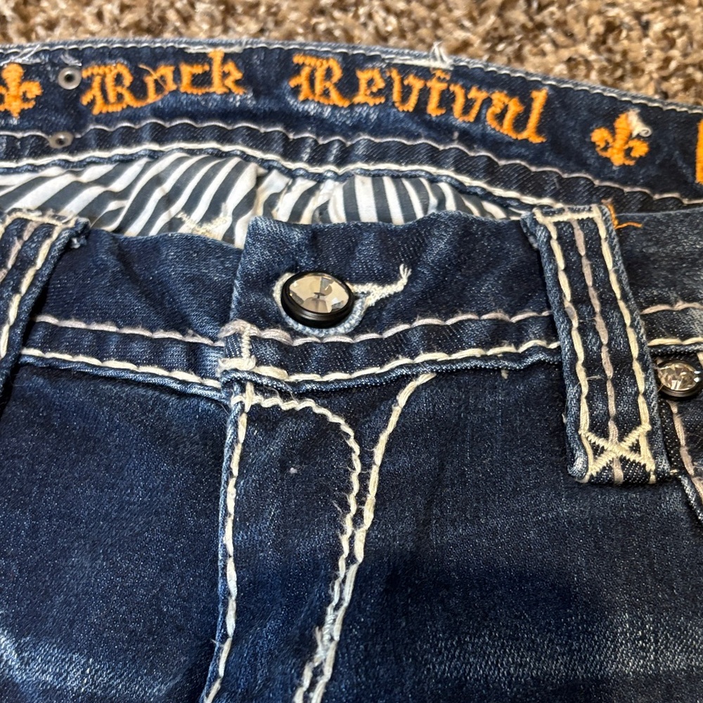 Rock Revival Dark Blue Boot Cut Jeans - Picture 7 of 12